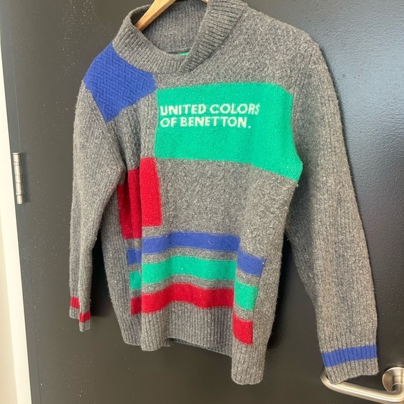 Vintage United Colors of Benetton wool sweater S-M good vintage condition rare! - Picture 2 of 12